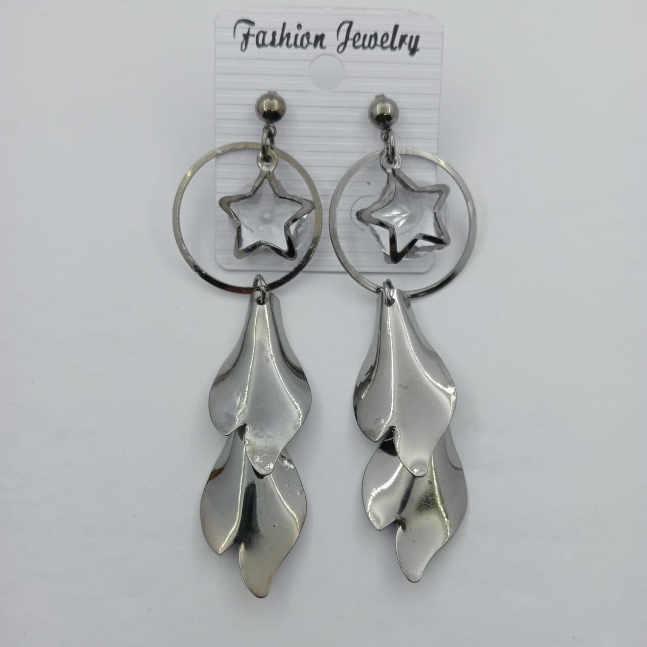 Women's Beautiful Stars and Leaves Earrings (Black)